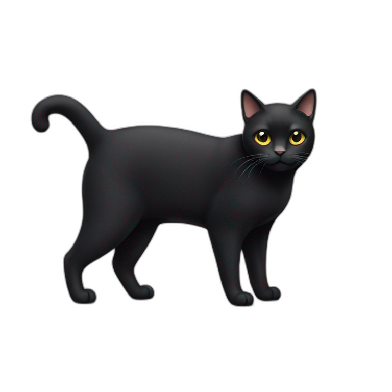 full body fat black cat emoji