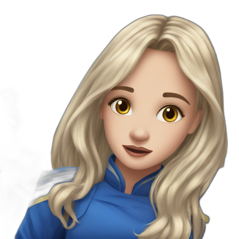 blonde girl in school uniform emoji