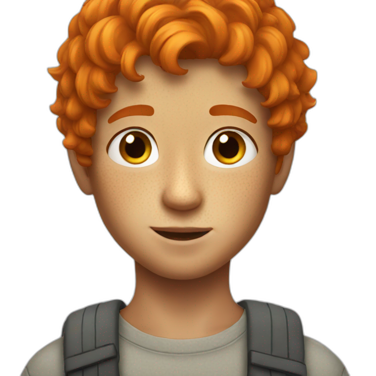 Boy with orange hair and freckles emoji