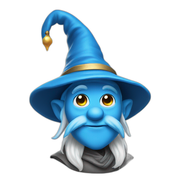smurf with a wizard hat emoji