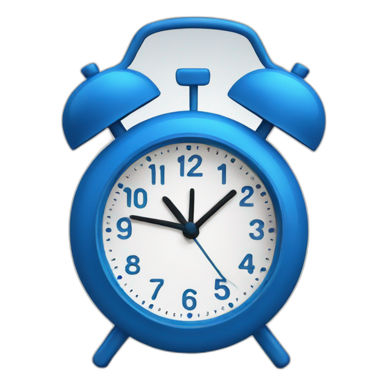 blue alarm clock emoji