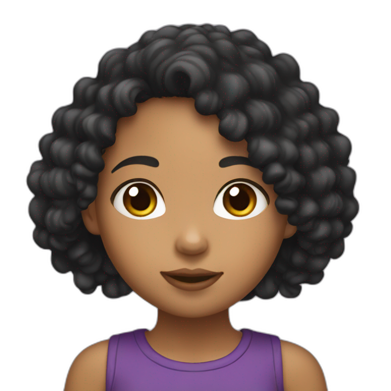 Blasian curly girl emoji