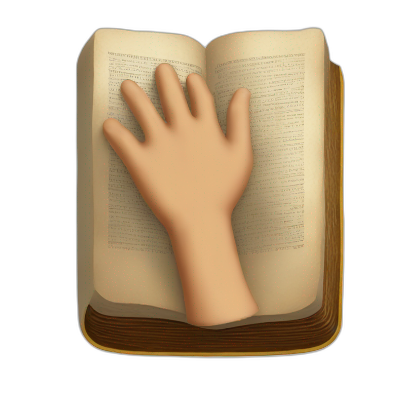 Fingers holding bible emoji
