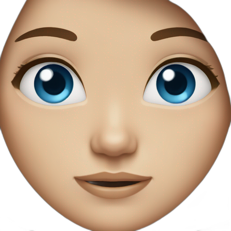 girl with brown hair and blue eyes emoji