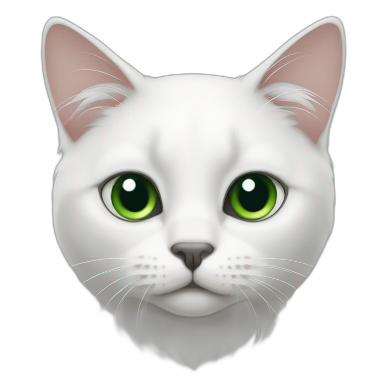 white-cat-with-gray-face-nose-and-white-ears,- green-eyes emoji