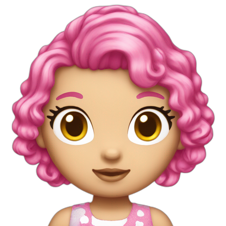 Hello kitty pink hair emoji