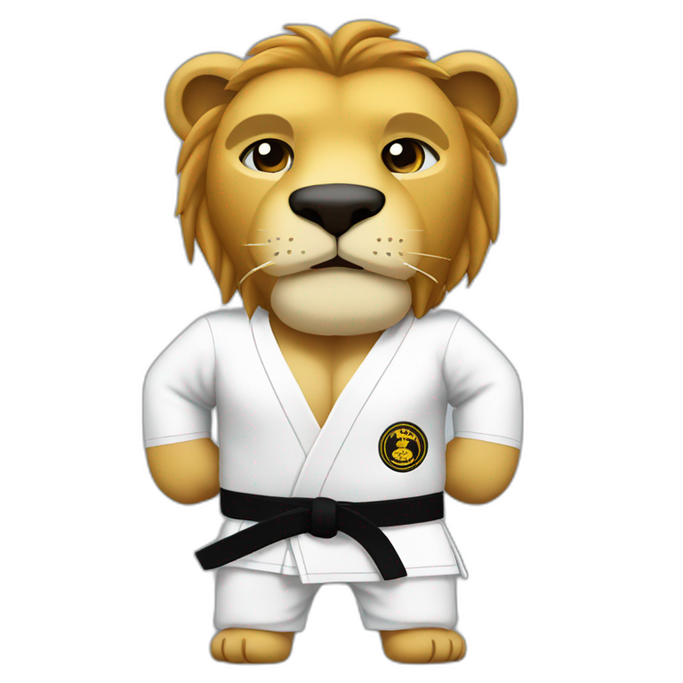 Jiu-Jitsu lion black belt emoji