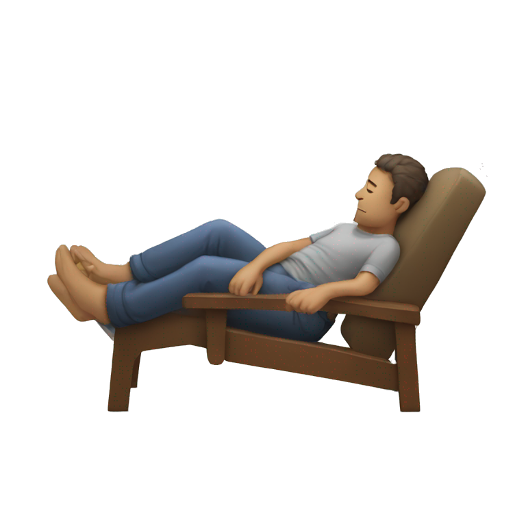 man sleeping on a chair emoji