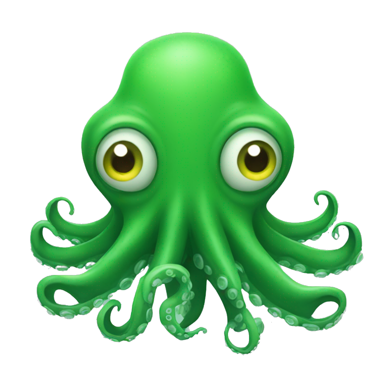 Scary Green Octopus   emoji