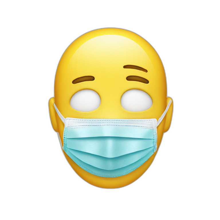 Sad emoji with taking happy face mask emoji