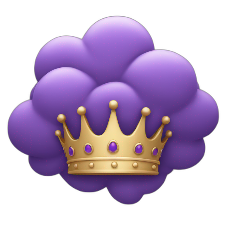 purple cloud with crown  emoji