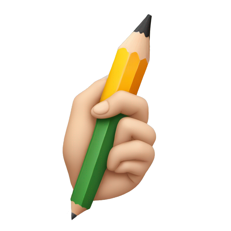 hand holding a pencil emoji