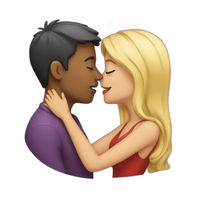 Couple kissing each other emoji