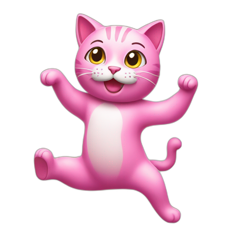 Pink cat dancing emoji