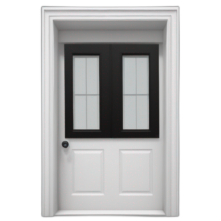 Large windowless rectangular matte black door white th pk ocular handle and a vertical BCD sight Adjace emoji