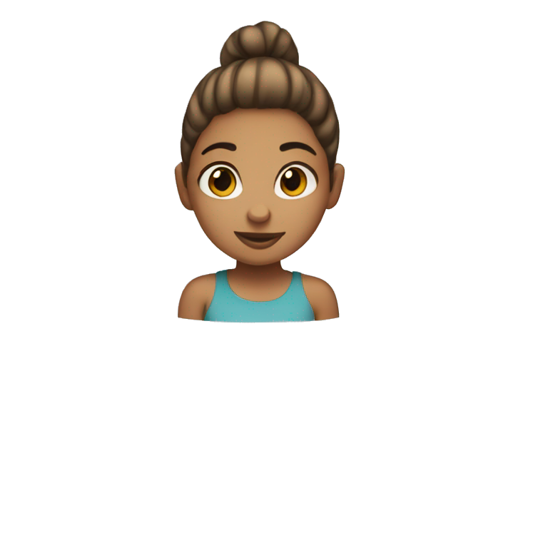 light brown girl with ponytail emoji