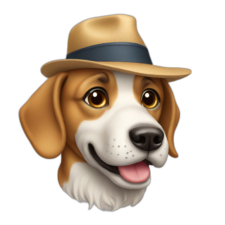 dog nerd with hat emoji