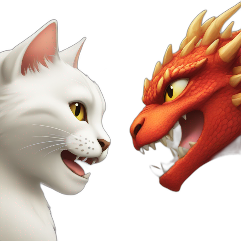 cat versus dragon emoji