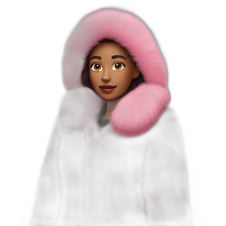 Pink Faux Fur Coat emoji