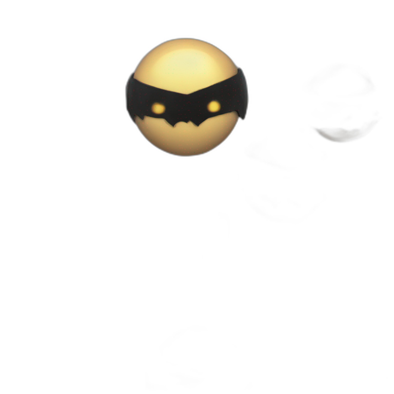 3d sphere with a cartoon confident glowstone Batman skin texture with large eyes emoji