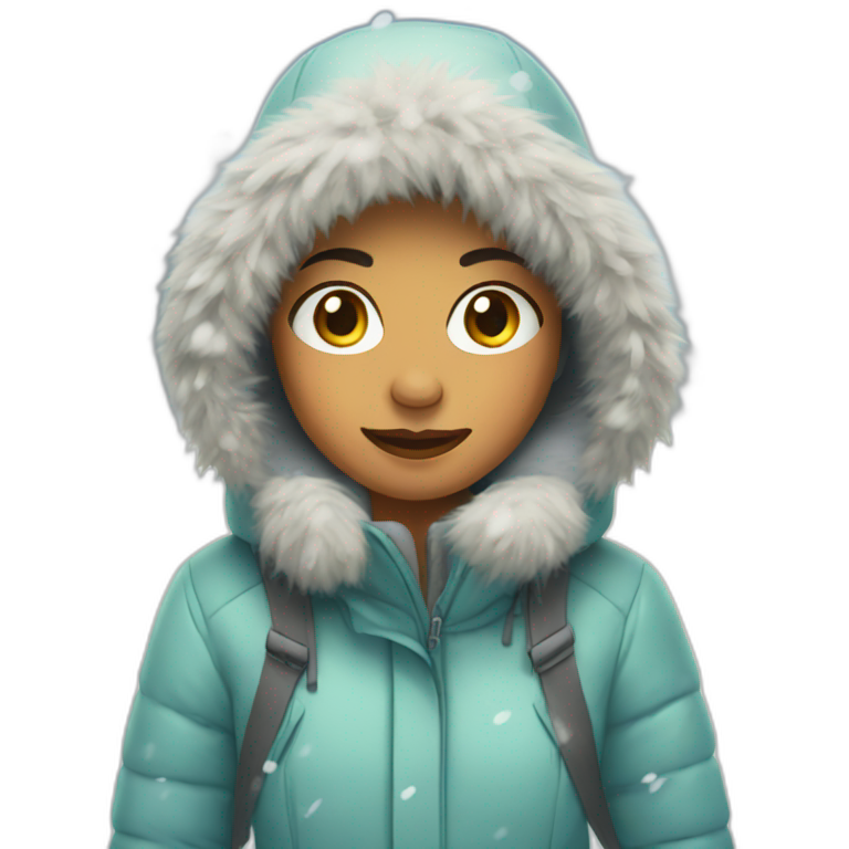 woman walking in snow emoji