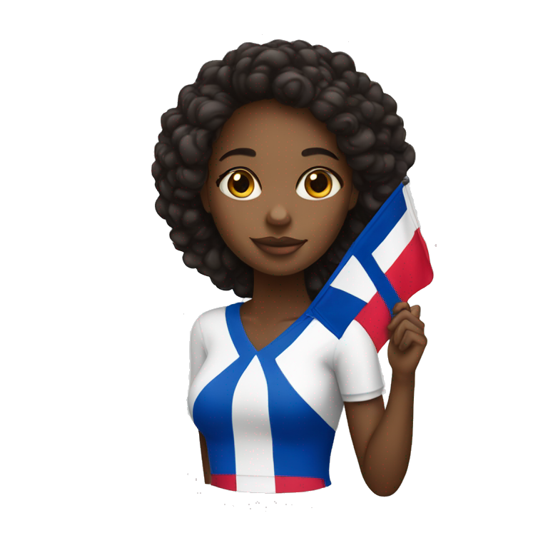 Black girl with dominican republic flag  emoji