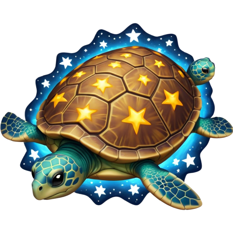 Quasar Turtle emoji – full body, large turtle with a smooth glowing ...