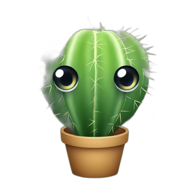 big eyes cactus emoji