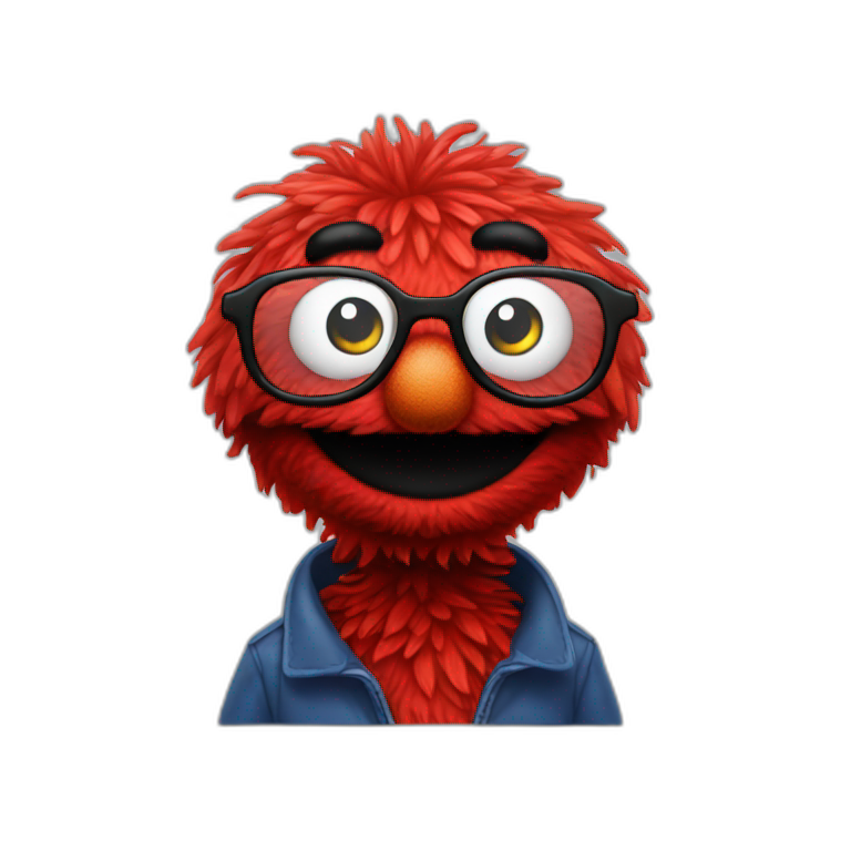 smart elmo with glasses emoji