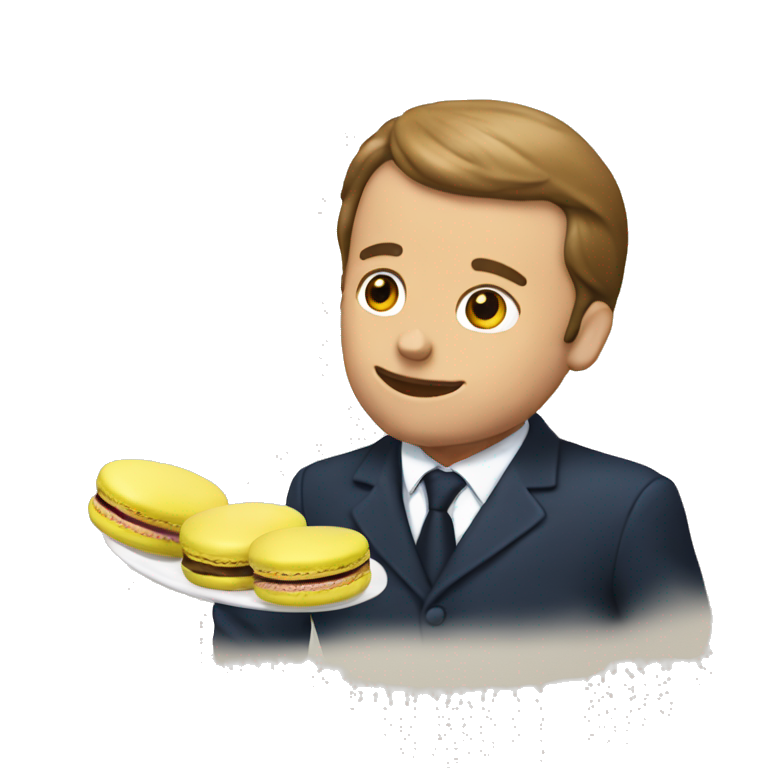 Macron qui mange des macarons emoji