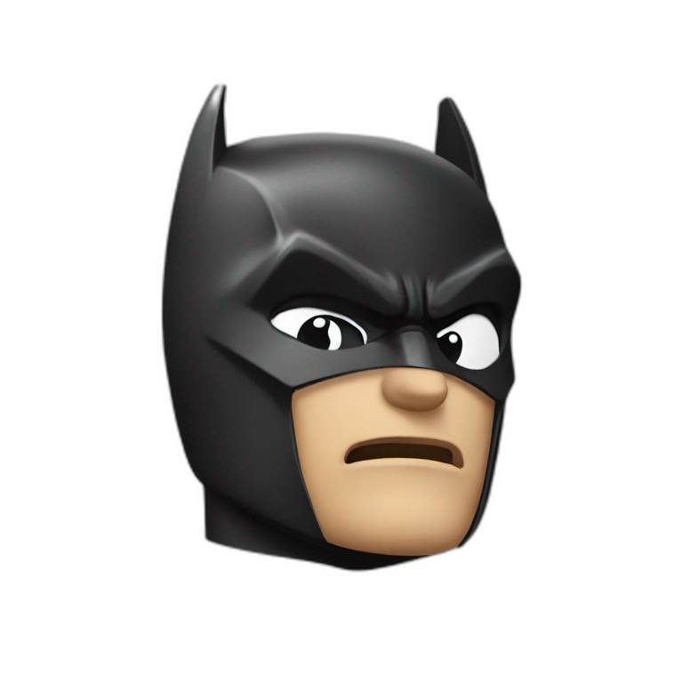 Batman thinking with hand on chin emoji