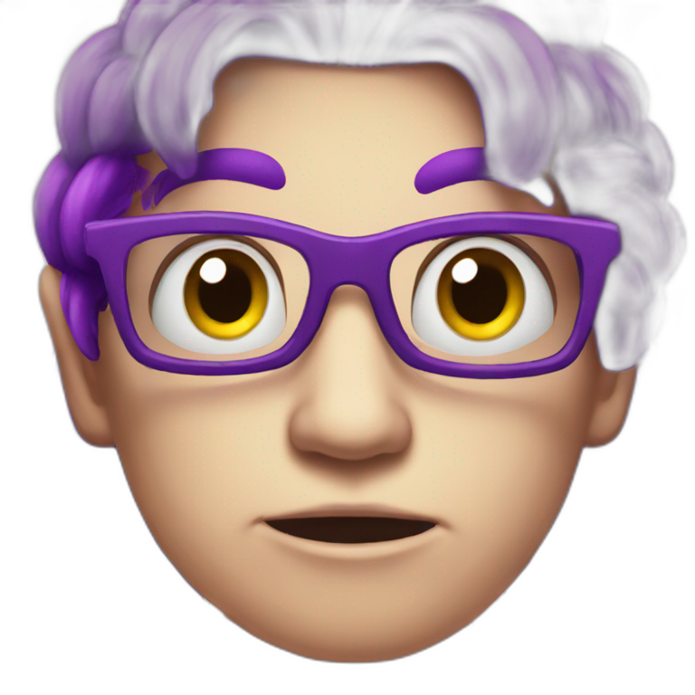 nerdy violet suspicious monster emoji