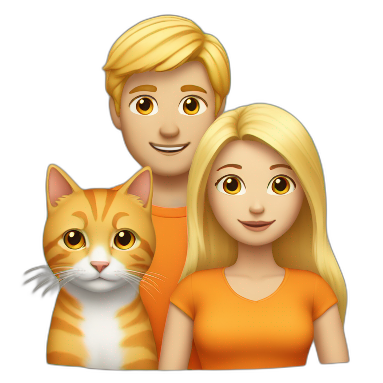 blond-hair-girl-and-blond-hair-man-and-orange-cat emoji