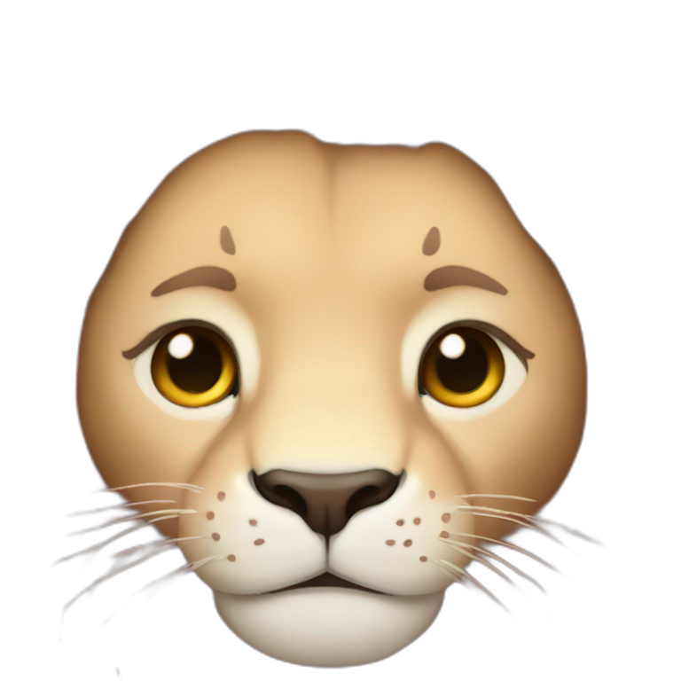 blush lion emoji