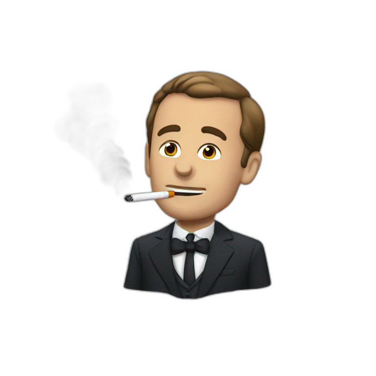macron smoke cigarette emoji
