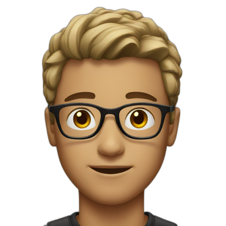 young man with glasses emoji