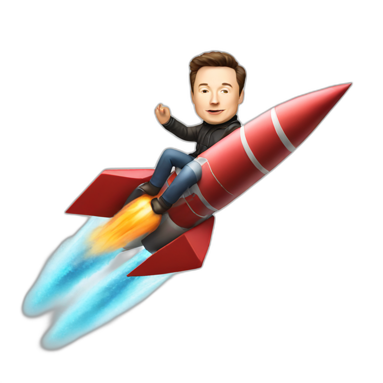 elon musk riding a rocket emoji