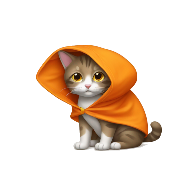 Gato naranja con una capa  emoji