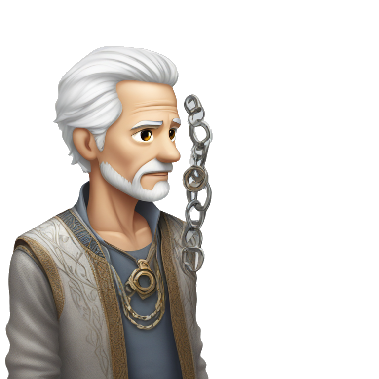 wise white-haired man with jewelry emoji
