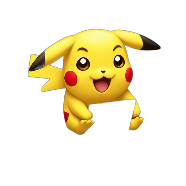 Stressful pikachu in front of a laptop emoji