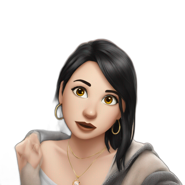 elegant woman with black necklace emoji