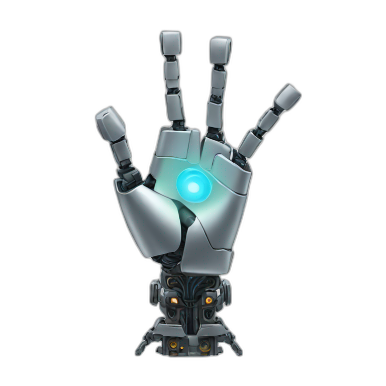 robot rising hand emoji