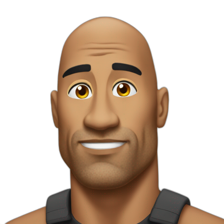 the rock with a thoughtful face emoji
