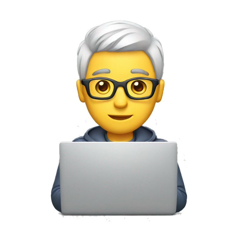 Man developer working on laptop emoji