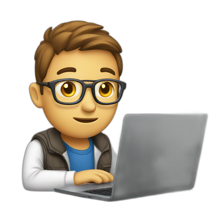 programmer in front of laptop emoji