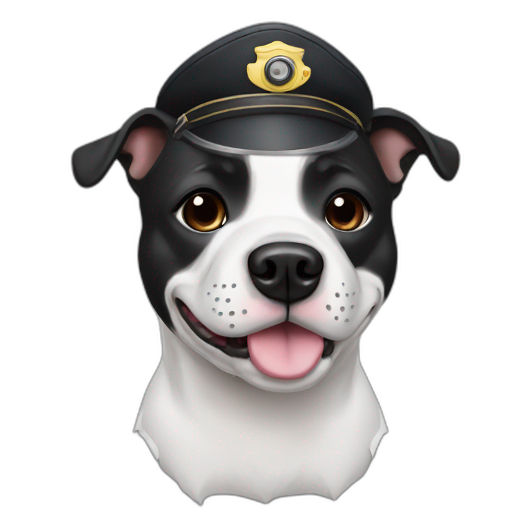 black and white staffy pilot emoji