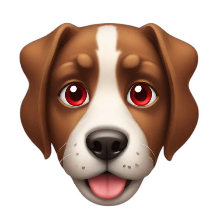 Dog Whit red eyes  emoji
