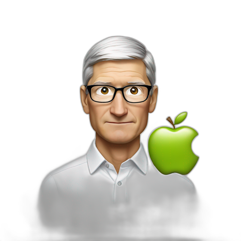 tim cook with apple vision emoji