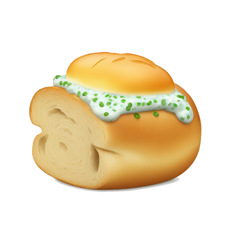 bread roll with tartare inside emoji