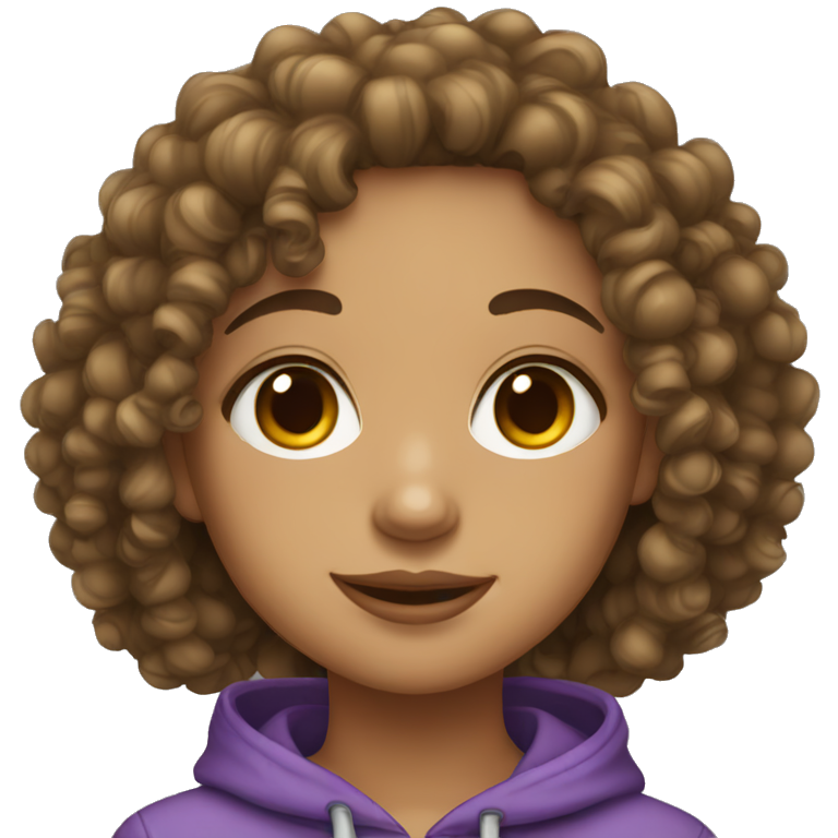 Curly hair lightskin teenager girl emoji